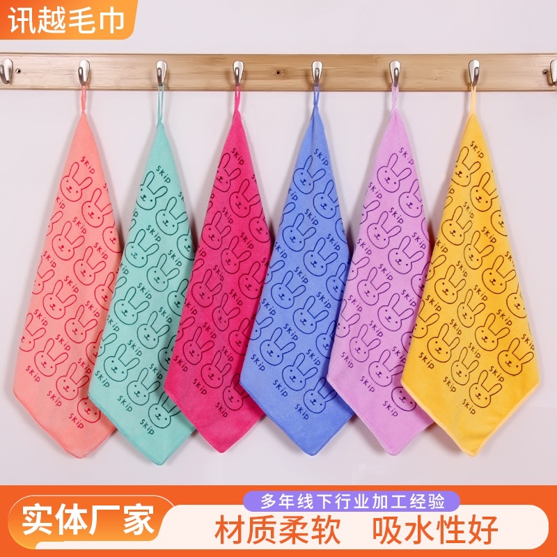 超细纤维卡通印花小方巾吸水幼儿园手帕儿童擦手巾小毛巾抹布批发