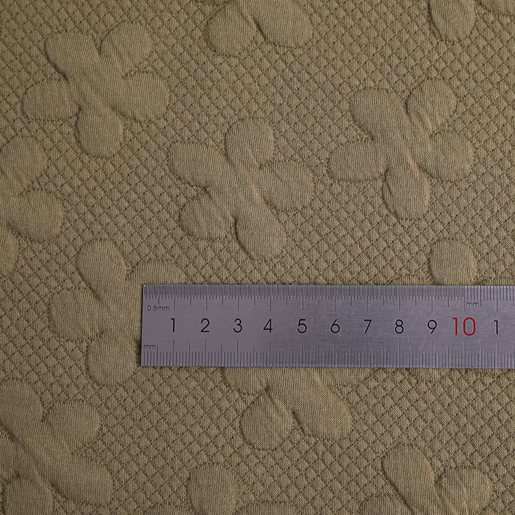 The manufacturer supplies 32s full polyester knitted stretch jacquard fabric for baby and children's underwear and crawling clothes Specification image