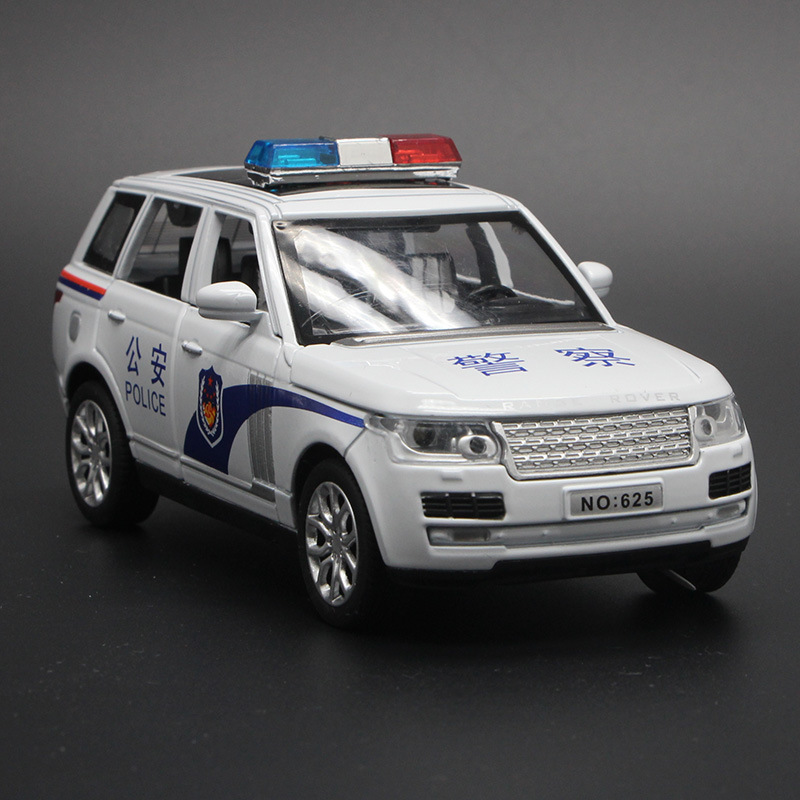 1:32 Police car model children's toy car, alloy lights, music, Rebound six-door police car toy Application Scenario