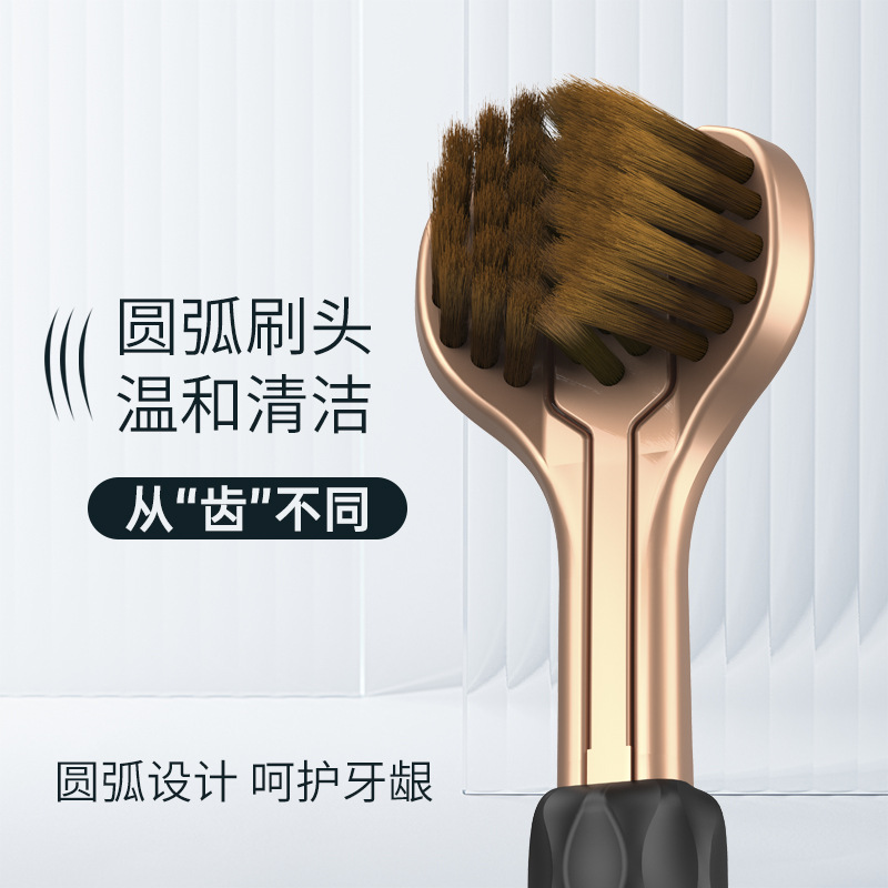 Three-sided soft-bristled adult three-dimensional toothbrush for scraping tongue coating, three-head 3D type household soft-bristled manual consignment wholesale details Picture