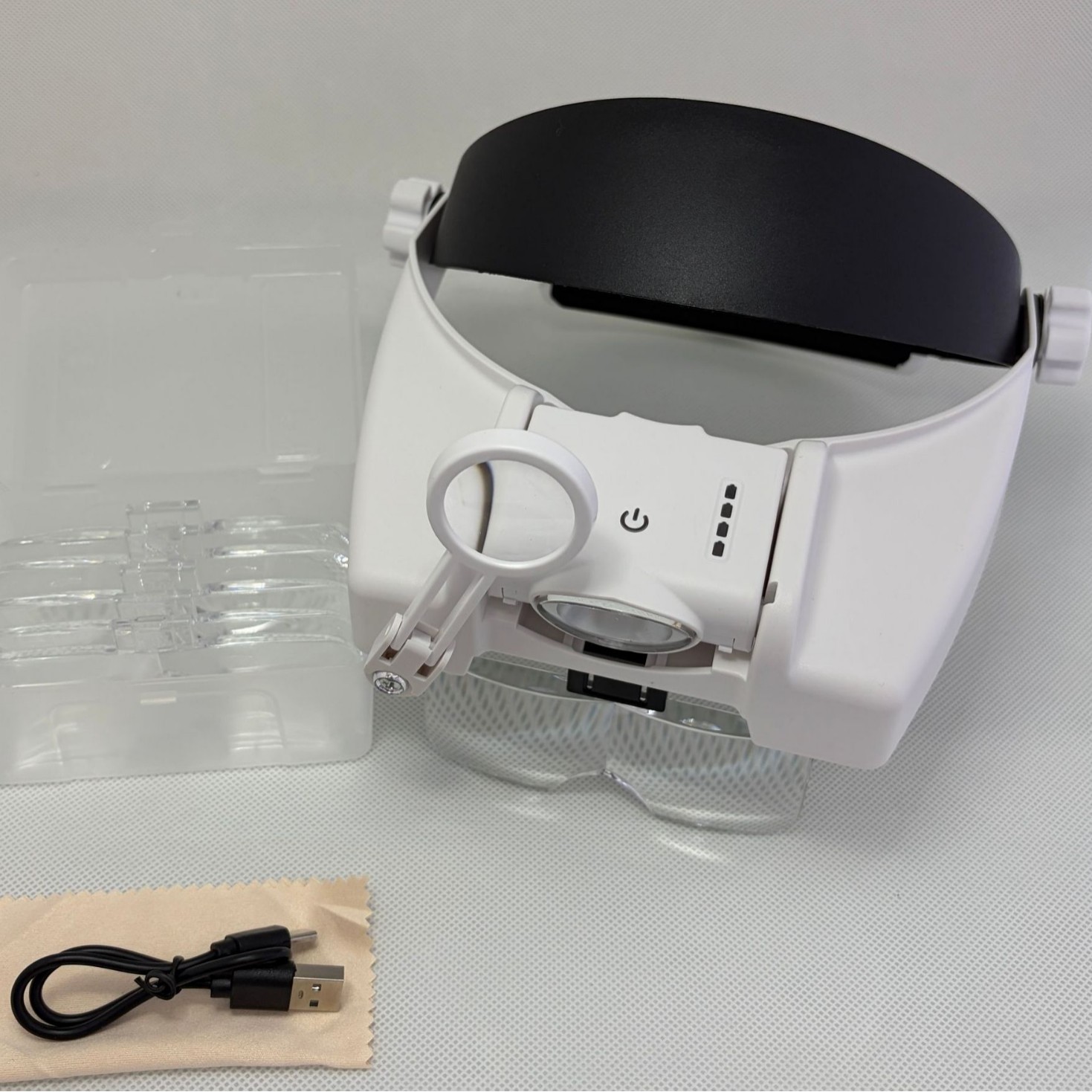 New USB charging senior gift with 3LED headband magnifying glass, 6 groups of lenses, 82000MC details Picture