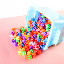 儿童六角积木塑料益智玩具3-6岁女男孩子启蒙桌面拼装拼插六角积白底实物图