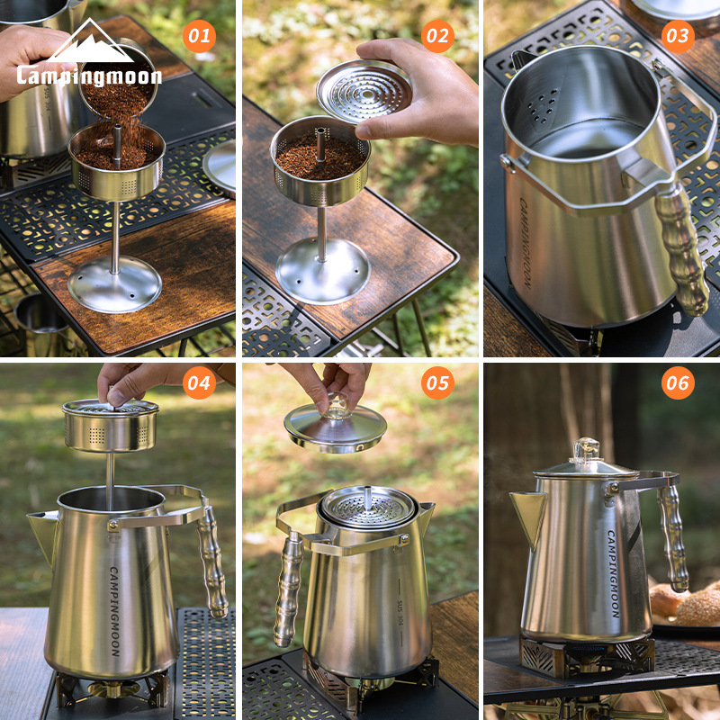Koman SW-7 permeation coffee pot, a convenient American-style filter pressure coffee pot, a stainless steel teapot without filter paper Application Scenario