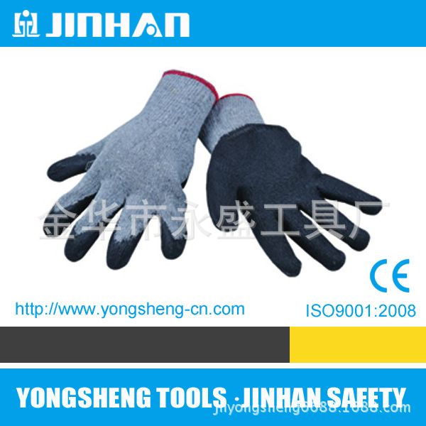 厂家直销牛二层皮棉纱涂胶加托胶袖浆袖全掌驳掌长短14和16寸手套