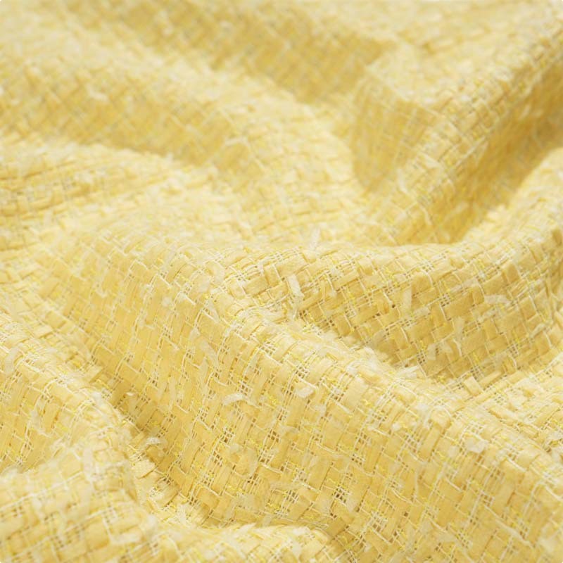 Mokashi's little Chanel fabric, yellow feather tassel woven fabric, spring and summer women's fashion sets, skirts and bags Item Picture