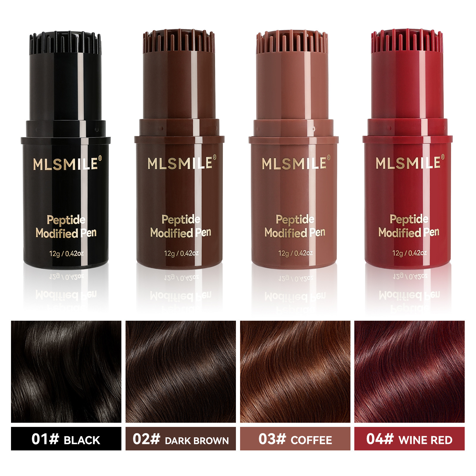 Mlsmile Cross-Border Patented New Products: Peptide Whitening Hair Comb, Disposable Hair Dye, Root Repair Hair Dye Stick details Picture