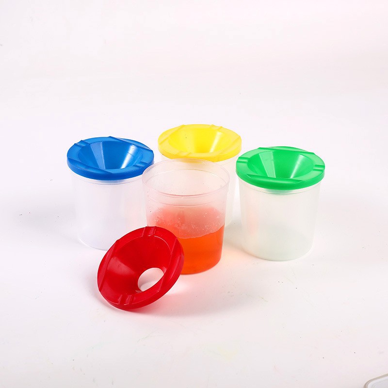 Qianhui Children's plastic colored Paint Cup, anti-spill plastic cup, Children's drawing and doodling pen washing cup, color mixing cup full figure