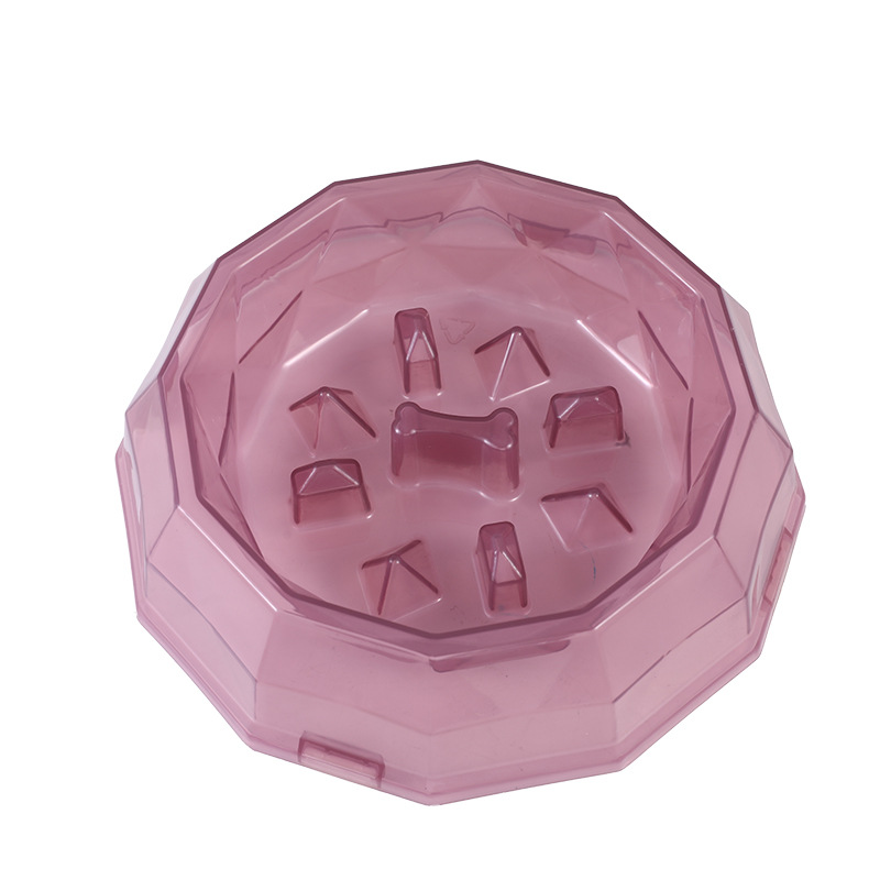 Rongka Pet Cross-border Pet Cat and Dog anti-choking and anti-vomiting slow Food Bowl, multi-color small and medium-sized dog feeder, Diamond bowl Item Picture