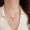 A new autumn and winter fashion, light luxury, versatile beaded and diamond-encrusted gourd pendant necklace with a unique and simple design sense collarbone chain Specification image