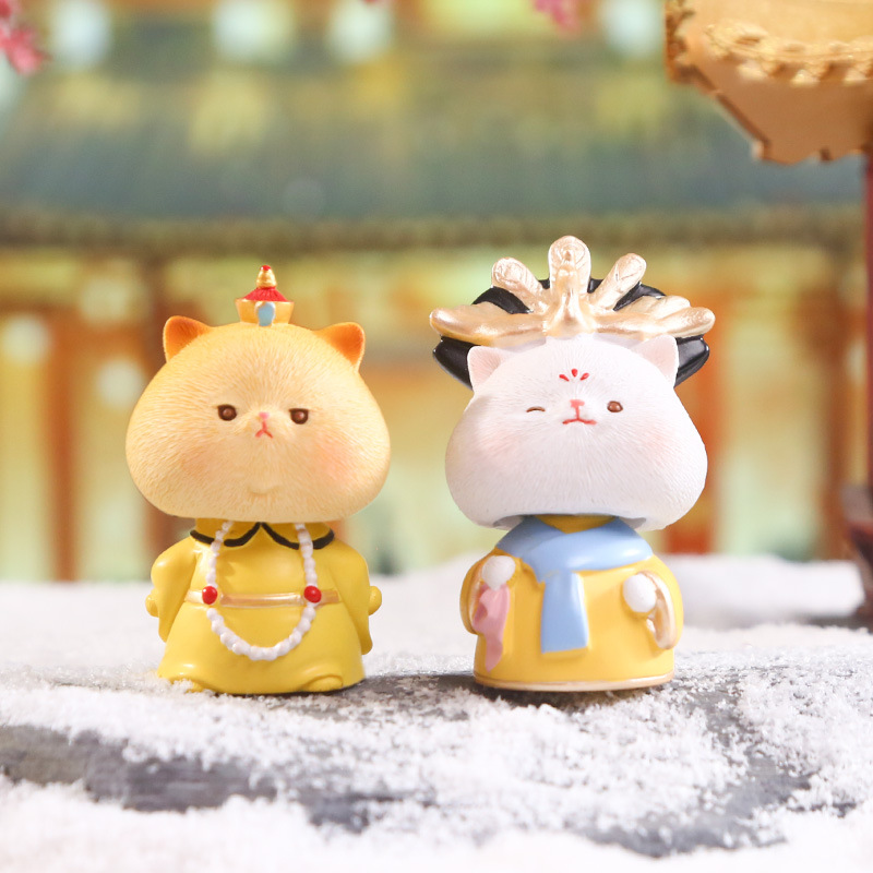 Creative cartoon "Meow Meow Long Live" figurines, cute cat car figurines, popular and adorable desktop figurines wholesale details Picture