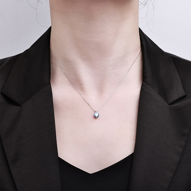 Zhuoheng selects the best-selling S925 sterling silver necklace on Amazon, a simple and elegant Mosan necklace, and European and American jewelry in stock