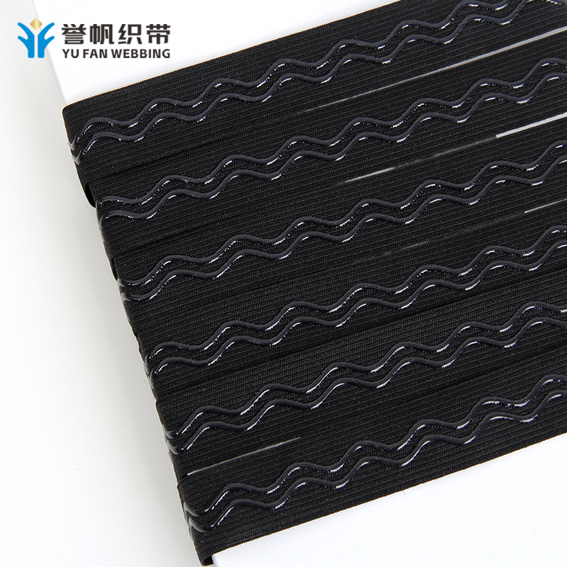 Multi-row curved rubber-coated elastic bands, wavy silicone four-sided anti-slip high-elastic nylon wigs, headwear, sweat belts and baby clothes Specification image
