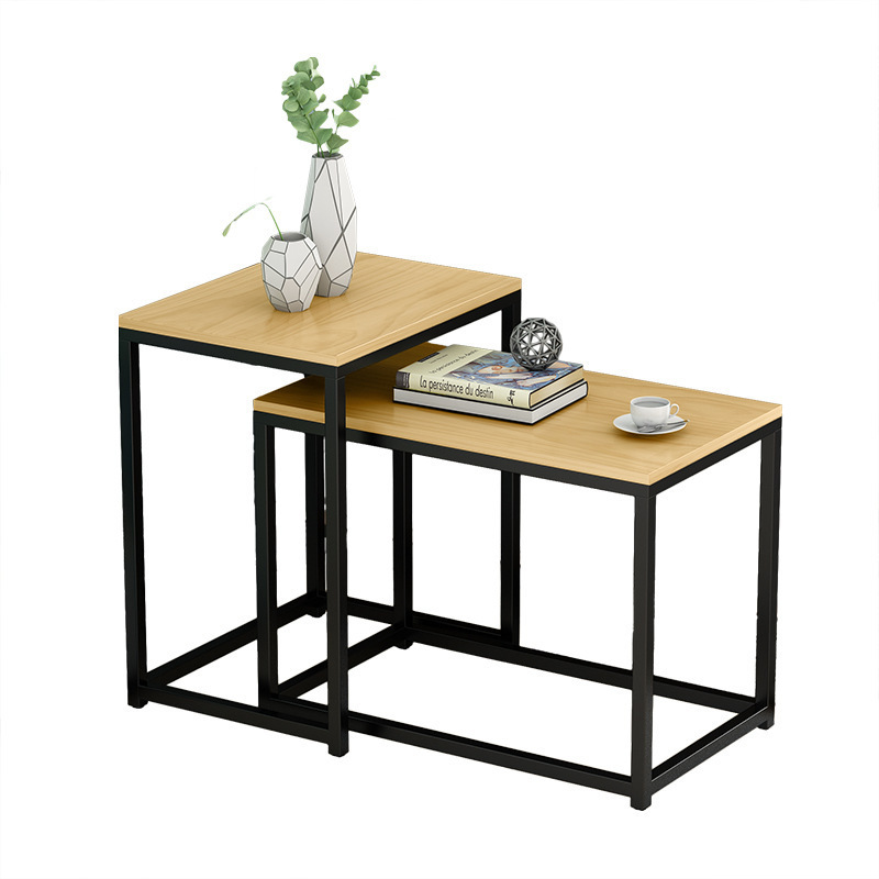 小方桌铁艺简约实木小茶几组合客厅沙发边几角几家用小茶桌方几