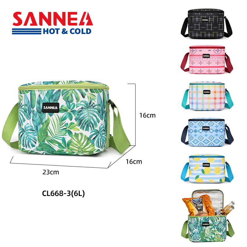 三能新款6L保温包亚马逊跨境饭盒袋手提便携式冰包户外野餐保温袋