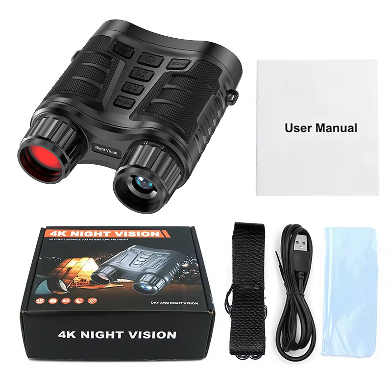 厂家直销跨境新升级爆款双筒红外夜视仪望远镜8倍数码变焦4K视频