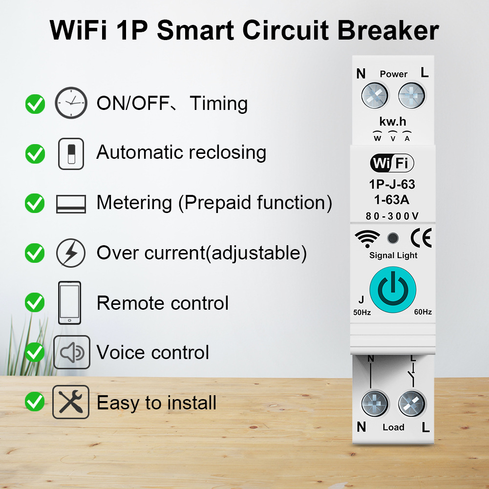 ويقيس مفتاح مفتاح الدائرة الذكية WIFi عبر الحدود توقيت التحكم عن بعد بواسطة الهاتف عن بعد details Picture