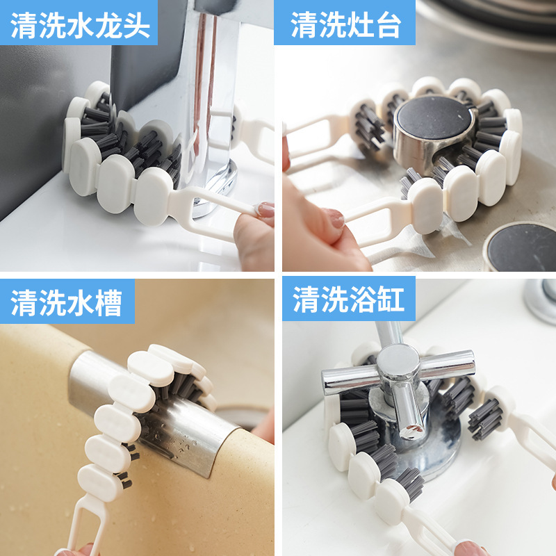 Wholesale of new flexible gap brushes, bathroom brushes, faucet brushes, multi-functional gap soft bristle brushes and kitchen cleaning brushes details Picture