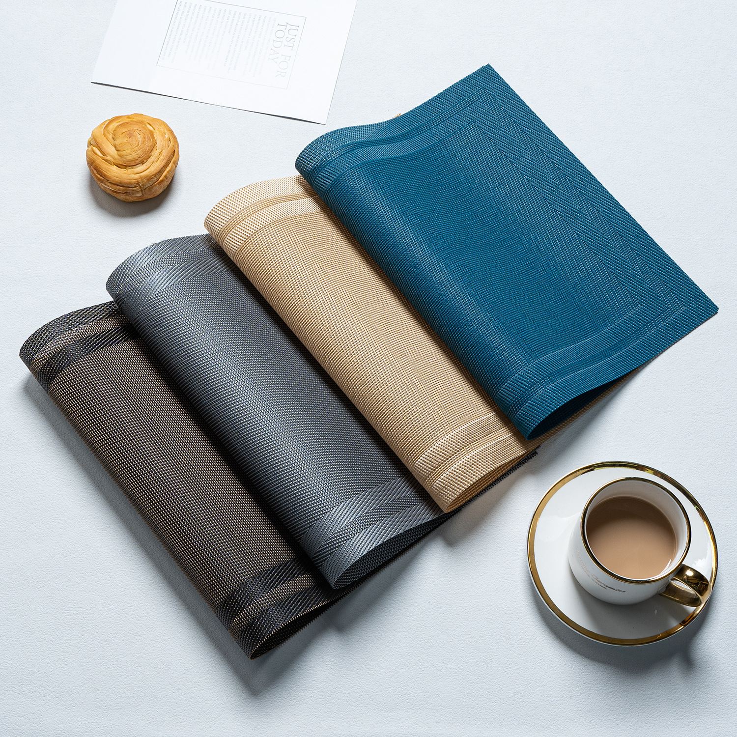 欧式纯色特斯林西餐垫PVC餐垫酒店防烫隔热咖啡杯垫盘垫碗垫