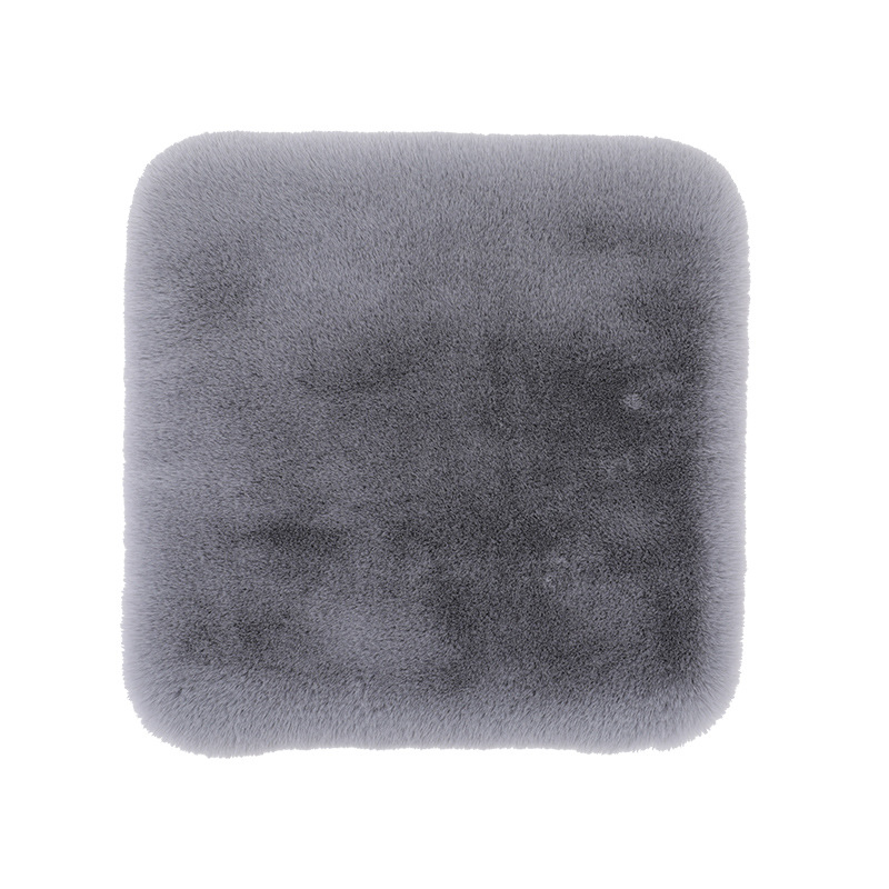 汽车坐垫加厚冬季短兔毛绒三件套座垫保暖通用汽车垫子一件代发                               白底实物图