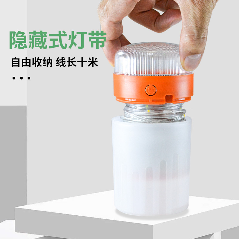 跨境LED彩灯圣诞节日露营帐篷装饰十米灯串USB充电收纳氛围小夜灯细节图