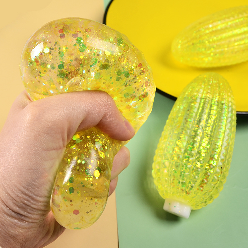 Douyin's maltose Pinching Fun stress-relieving and release Ball, Aurora corn slow rebound elastic Pinching Lego appearance level stress-relieving toy, realistic vegetable and fruit toy factory direct sales Specification image