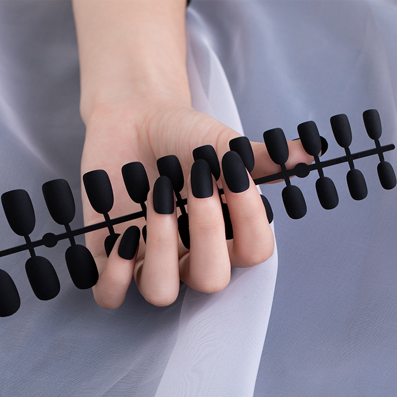 Matte frosted nail patches, 24-piece artificial nail strips, customizable, wearable nail art pieces, versatile Specification image