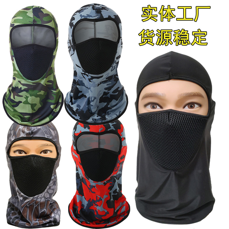 跨境 户外骑行印花头套防风防晒带口罩面罩脸基尼自行车骑行头套