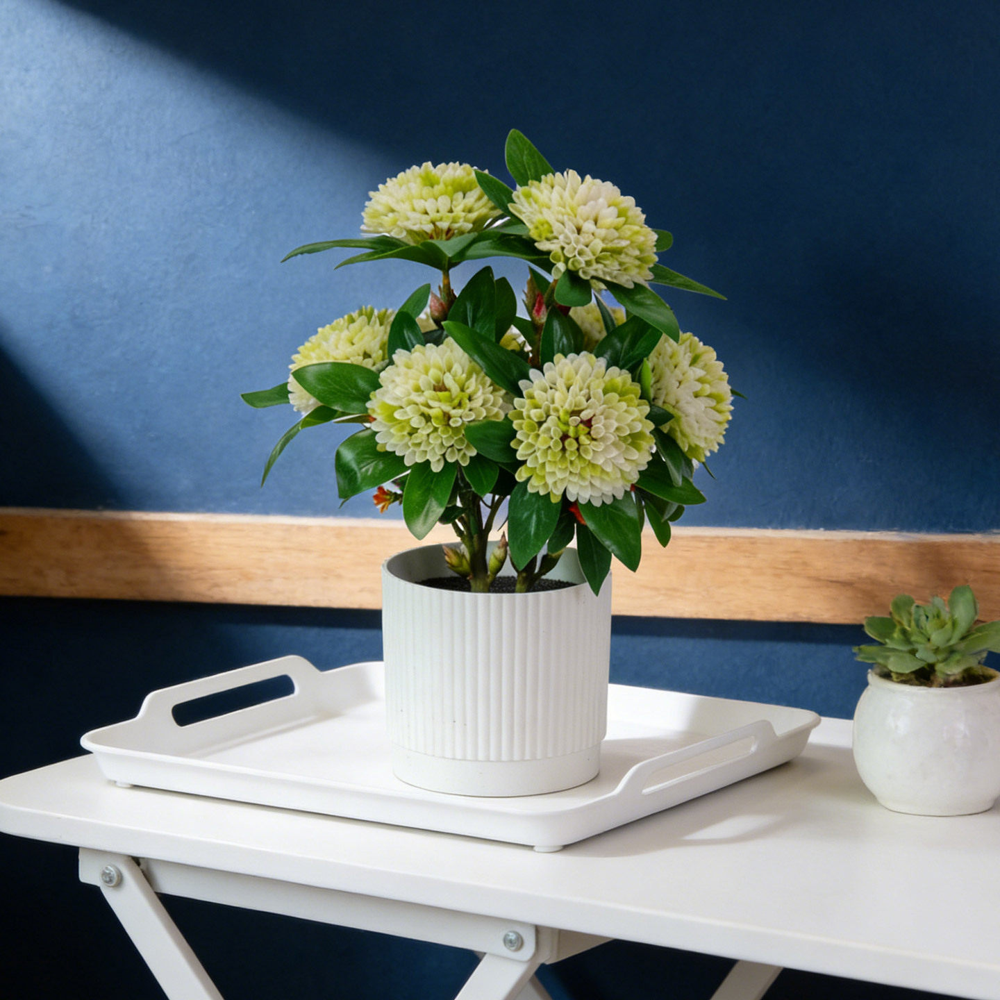 Artificial flower potted plants, green Kona, camellia, artificial flowers, osmanthus leaves, hydrangea, dining room, living room, table decoration, plant ornaments Application Scenario