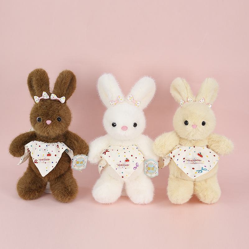 Cute and adorable little rabbit plush toy, sweet and ear-hanging rabbit, fresh and cute birthday gift, rabbit figurine