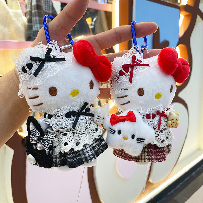 【正版】hellokitty毛绒公仔钥匙扣包包挂件背包小挂件三丽鸥玩偶产品图