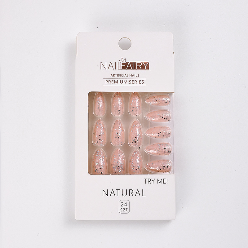 Wholesale of new cross-border glitter fake nails, pointed nails, detachable nail plates, patch nail art, sequined and fresh wearable nails Application Scenario
