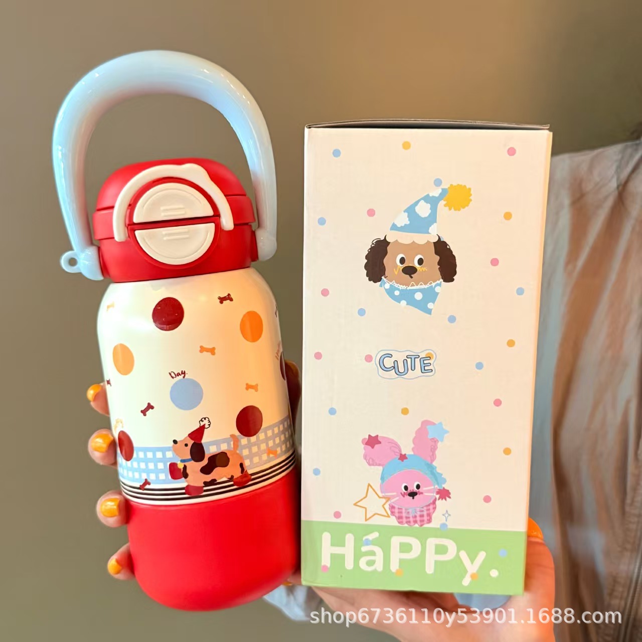 儿童卡通保温杯316不锈钢真空儿童水杯高颜值学生便携吸管保温杯