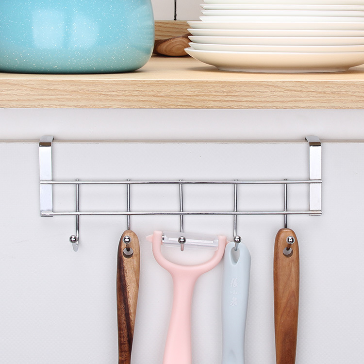 Kitchen storage rack, seamless and non-drilling hooks, row of cabinet door hanging racks, hook racks, hanging storage tie racks Specification image