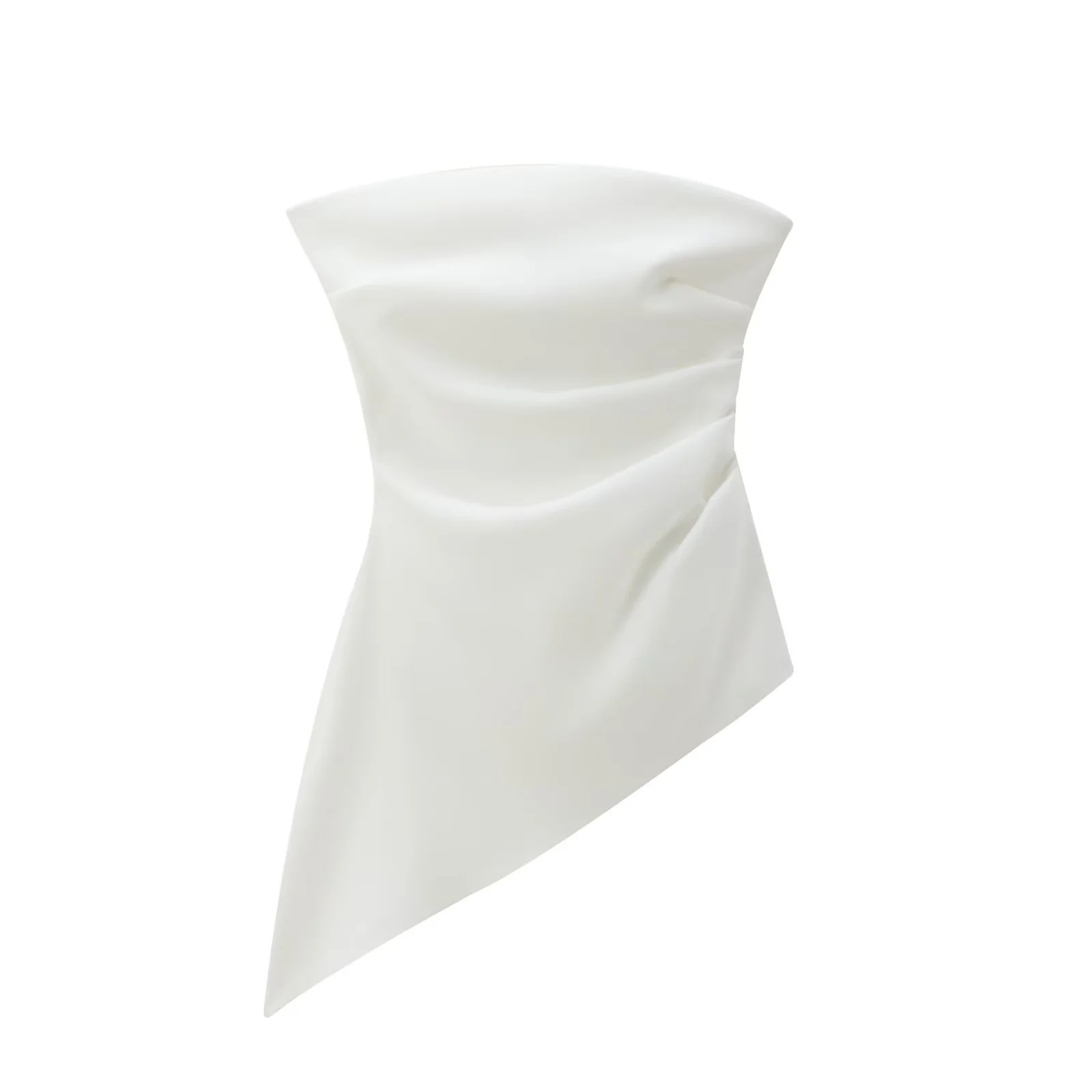 Cross-border European and American women's clothing, Instagram influencer's best-selling fashion party, pleated asymmetrical sexy hot girl strapless top Specification drawing