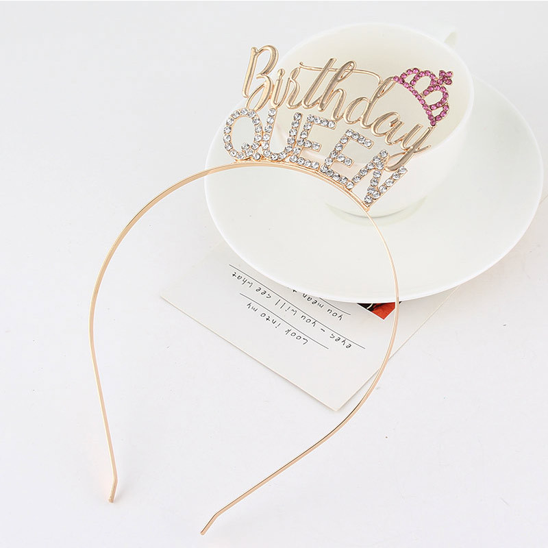 Golden Birthday Queen Crown Hair Band Children's Headwear Headband Hair band base