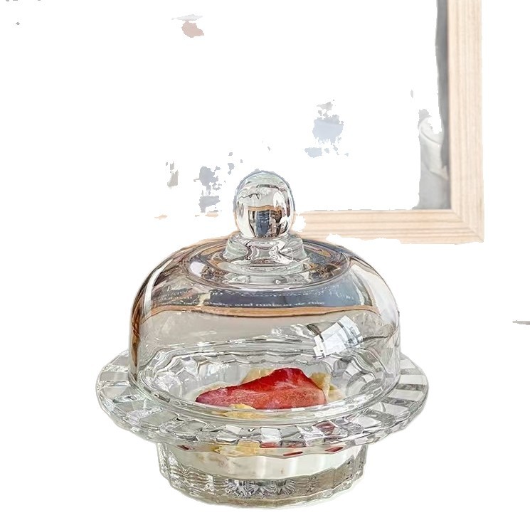 وعاء حساء زجاجي مع فاكهة الشفافة، سكر مبدع وأذن فضية، وعاء حساء Item Picture