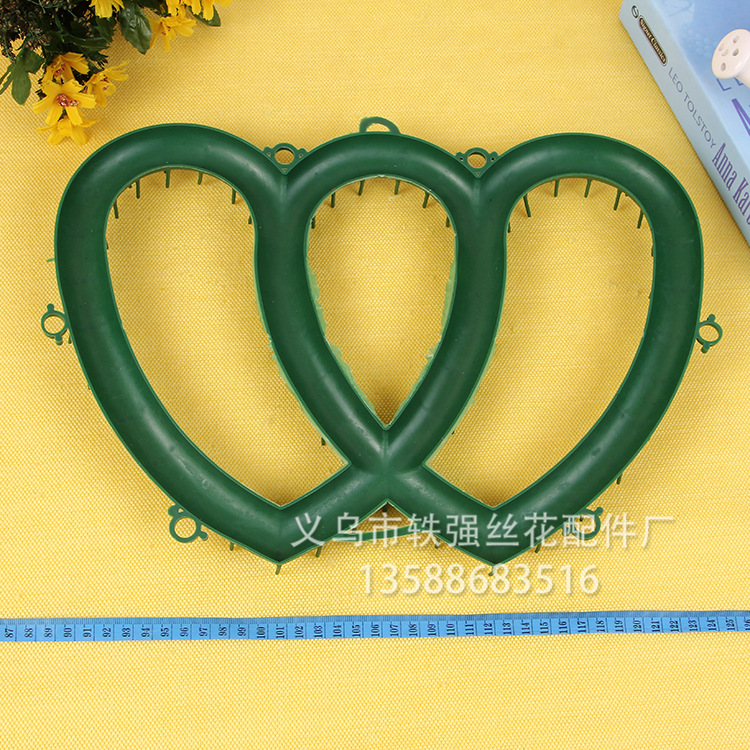双心花架心型架子塑料架子婚庆花婚车用架子仿真花架假花制作材料细节图