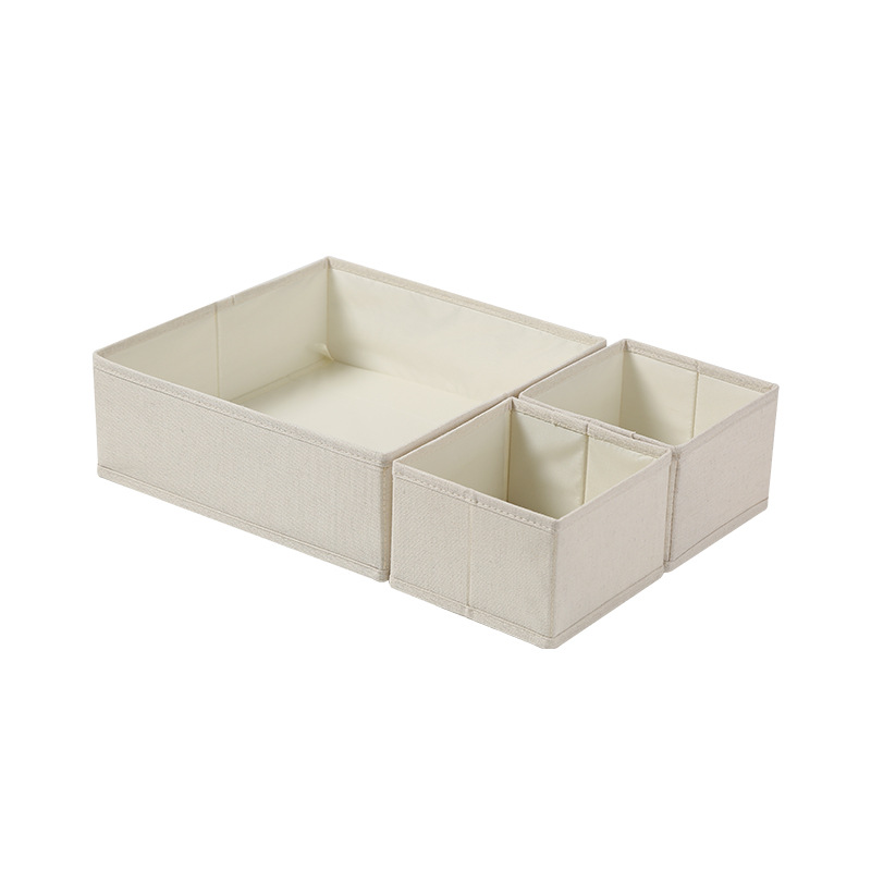 Cotton and linen storage box, fabric small item storage and organization, storage compartment, drawer, underwear and socks storage box Application Scenario