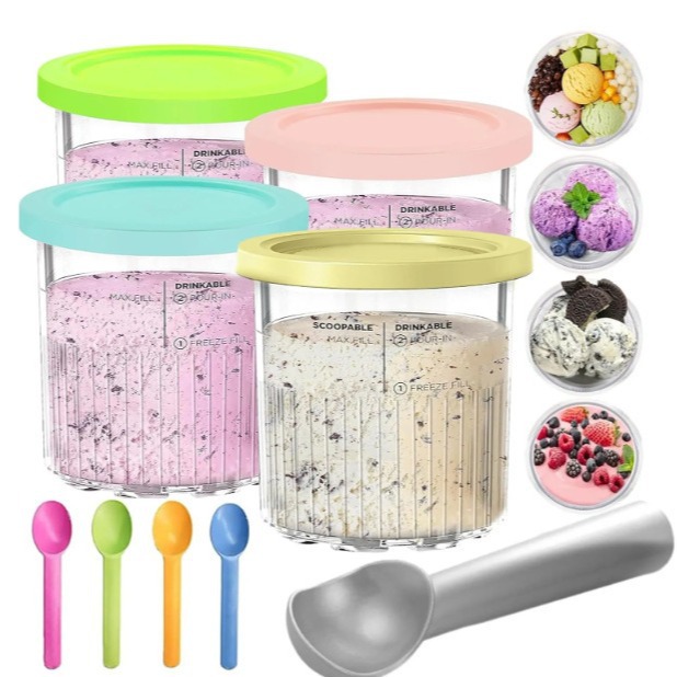 KUCALL冰淇淋冰淇淋罐适配Ninja CREAMi Ice Cream Maker NC500厨师机配件细节图