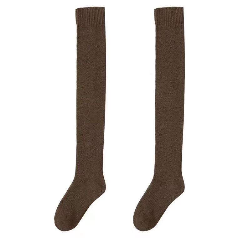 Chunda calf socks, women's autumn and winter cotton and wool loop socks, over-the-knee socks with fleece and thickened, jk medium, high and long thigh socks wholesale Item Picture