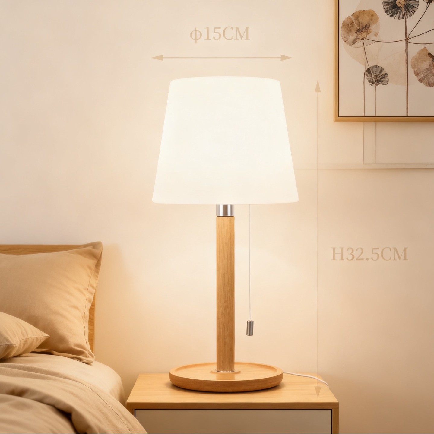 Nórdico simple crema viento luz de champiñones leche blanco nublado lámpara de mesa USB recargable atmósfera pequeña luz de noche ideas Specification image