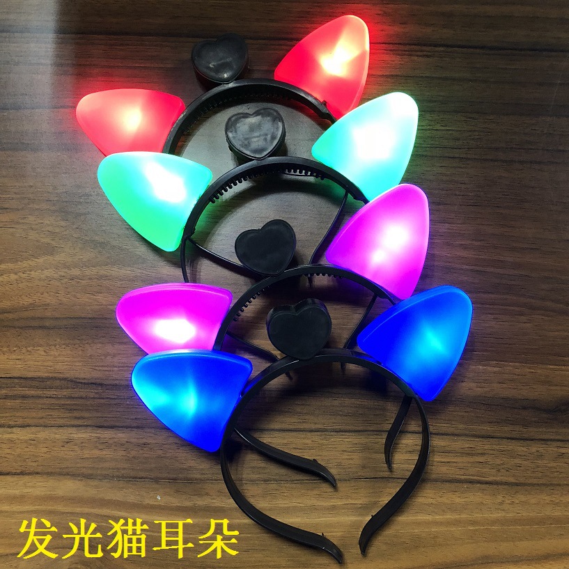 Luminous Mickey ears, Mickey hair bands, cat ears, hair clips, street stall supply, glittering headband manufacturer wholesale details Picture