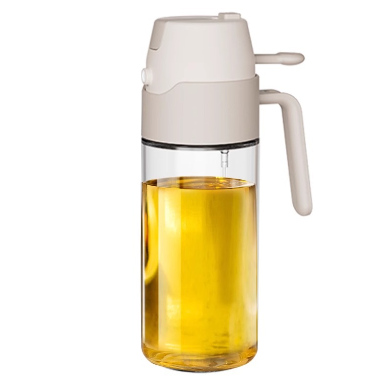 High-quality integrated spray oil jug, food-grade spray oil bottle, dual-purpose glass oil tank, kitchen seasoning bottle, Meizi Item Picture