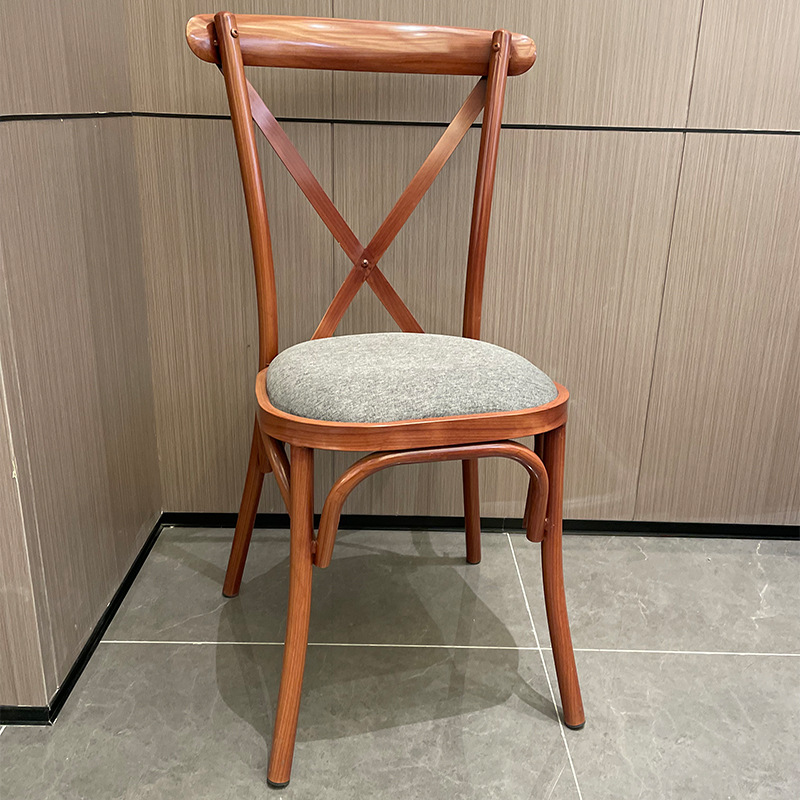 Star Outdoor wedding chairs, lawn wedding hotel cross-wood grain chairs, banquet soft packaging, event conference, restaurant backrest chairs