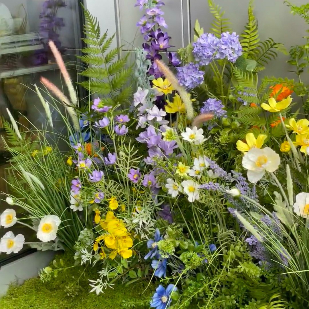 莫奈花园仿真花材diy布景假花花店造景仿真绿植网红打卡拍照道具产品图