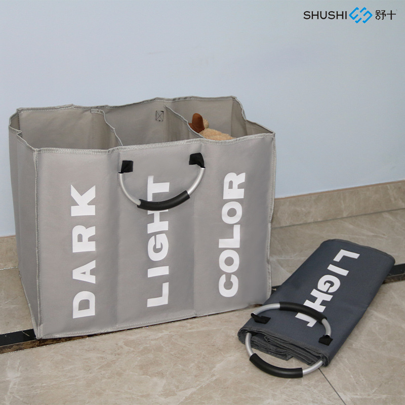 家用大容量分格装玩具脏衣服收纳袋防水防潮可折叠创意脏衣篮细节图