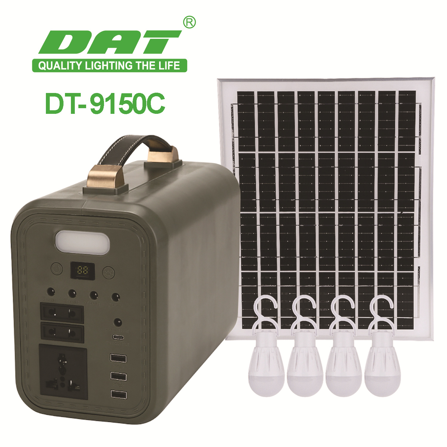 户外太阳能照明系统大功率便携式储能带逆变输出可手机充电