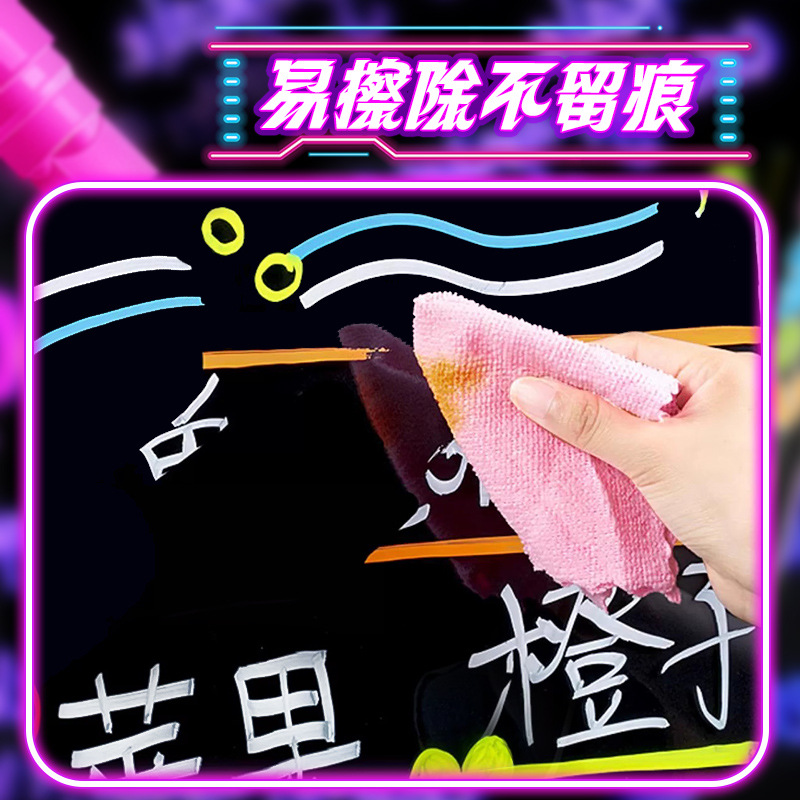 Fluorescent board special pen, glass graffiti fluorescent pen, erasable sign advertising design blackboard light board pen, liquid chalk Specification image