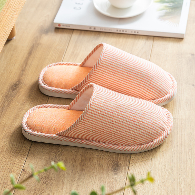 Spring and autumn cotton slippers, four seasons and winter women's indoor cotton and linen anti-slip linen home couple wholesale cotton slippers Specification image