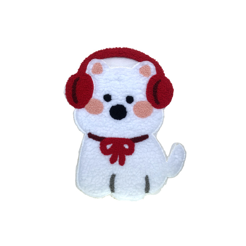 卡通时尚刺绣布贴小狗补丁贴衣服装饰包包羽绒服修补破洞贴布辅料细节图